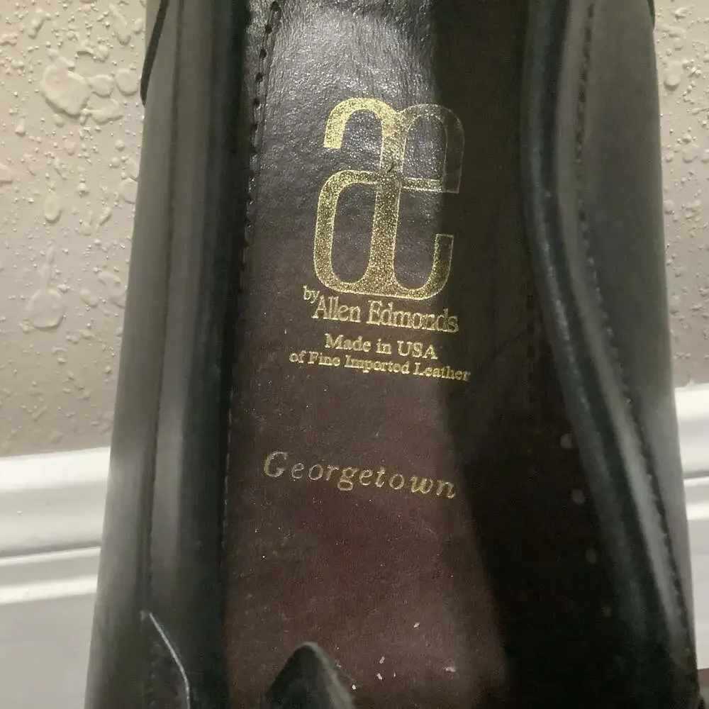 Allen Edmonds Georgtown Black Leather Penny Loafers 10.5 D Made In USA